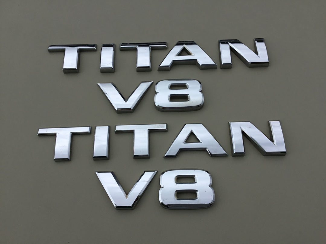 2004-2012 Nissan Titan V8 Door Emblem Set