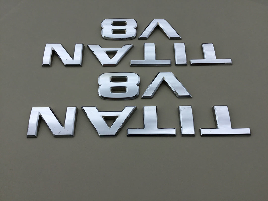 2004-2012 Nissan Titan V8 Door Emblem Set