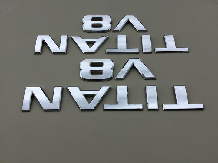 2004-2012 Nissan Titan V8 Door Emblem Set