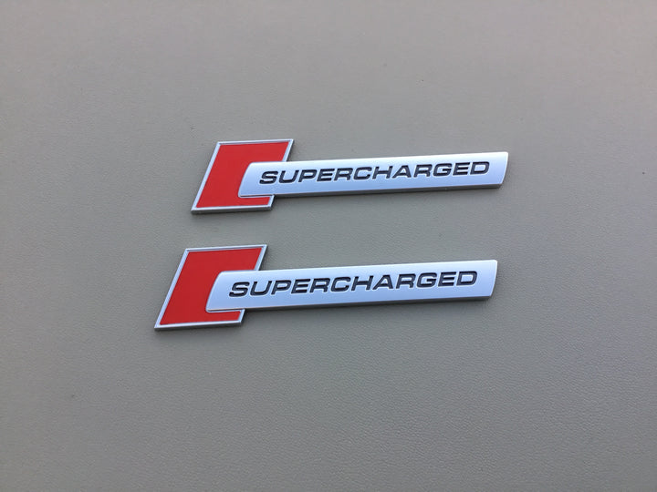 Audi A6 A7 A8 Supercharged Fender Emblem Set