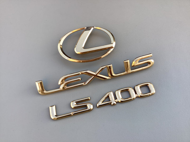 1990-1994 Lexus LS400 Trunk Emblem Set Gold