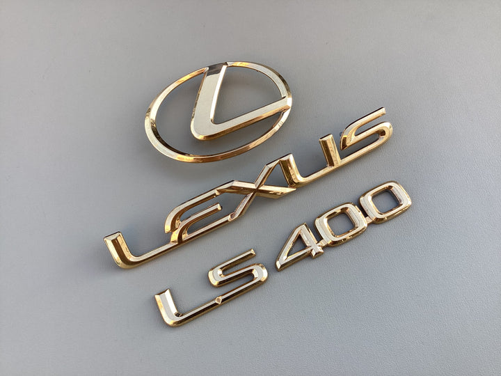 1990-1994 Lexus LS400 Trunk Emblem Set Gold