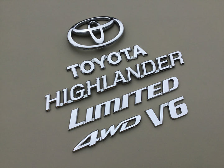 2001-2007 Toyota Highlander AWD V6 Limited Tailgate Emblem Set