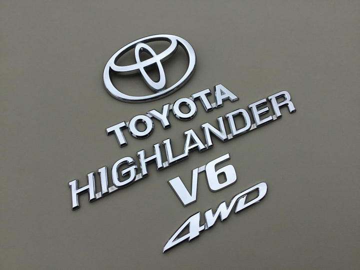 2001-2007 Toyota Highlander V6 4WD Tailgate Emblem Set