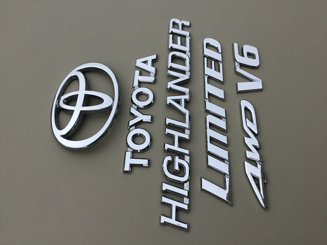 2001-2007 Toyota Highlander AWD V6 Limited Tailgate Emblem Set