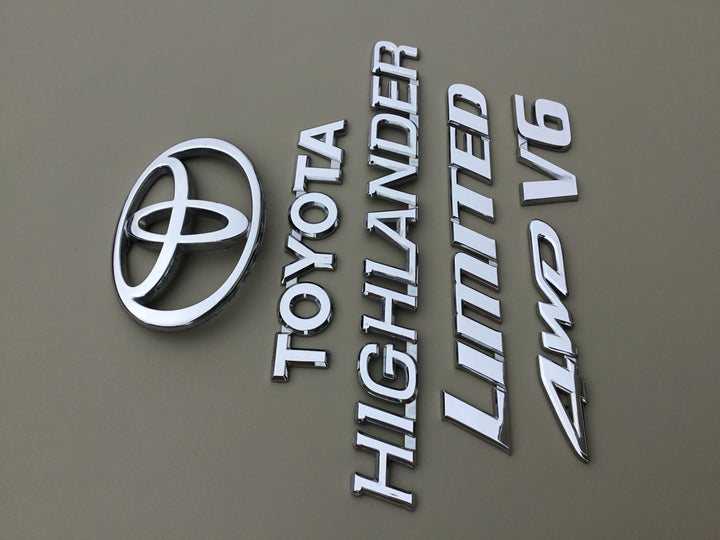 2001-2007 Toyota Highlander AWD V6 Limited Tailgate Emblem Set