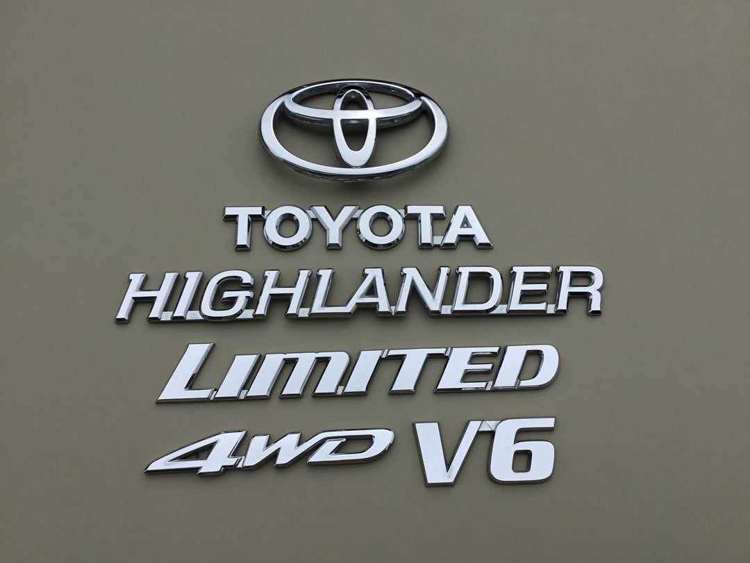 2001-2007 Toyota Highlander AWD V6 Limited Tailgate Emblem Set