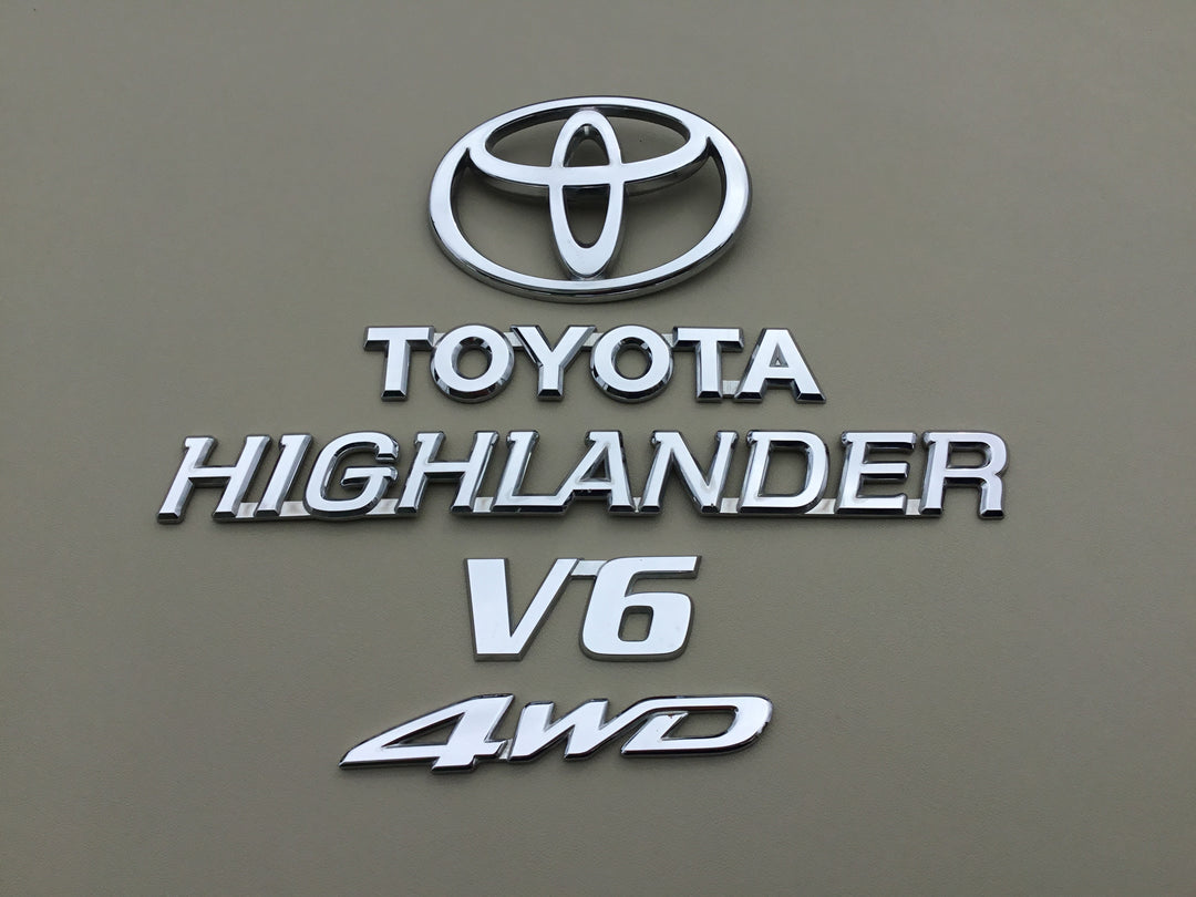 2001-2007 Toyota Highlander V6 4WD Tailgate Emblem Set