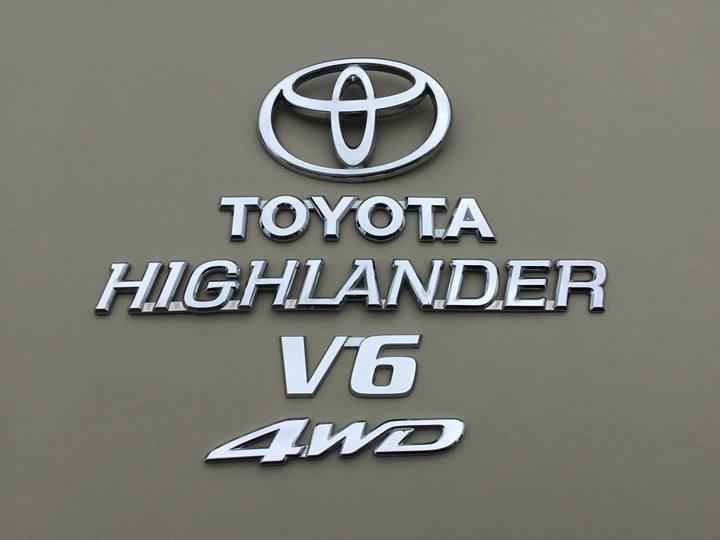 2001-2007 Toyota Highlander V6 4WD Tailgate Emblem Set