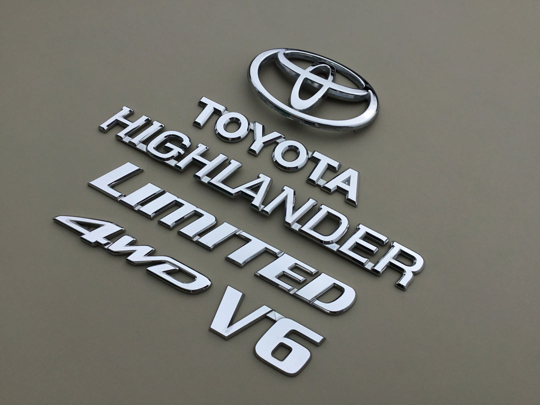 2001-2007 Toyota Highlander AWD V6 Limited Tailgate Emblem Set