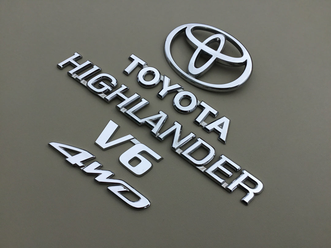 2001-2007 Toyota Highlander V6 4WD Tailgate Emblem Set