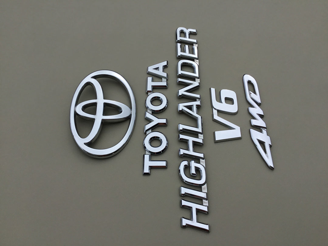 2001-2007 Toyota Highlander V6 4WD Tailgate Emblem Set