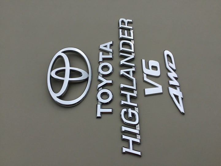 2001-2007 Toyota Highlander V6 4WD Tailgate Emblem Set