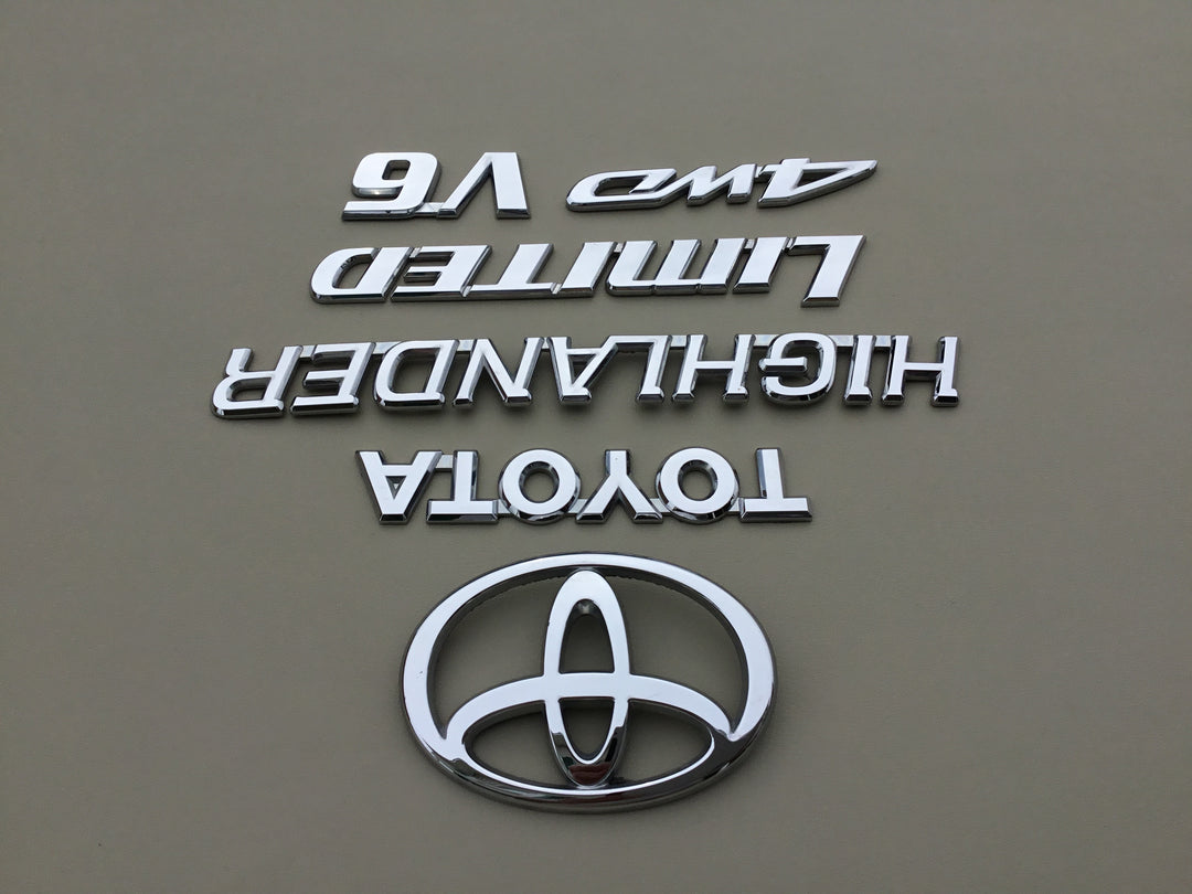 2001-2007 Toyota Highlander AWD V6 Limited Tailgate Emblem Set