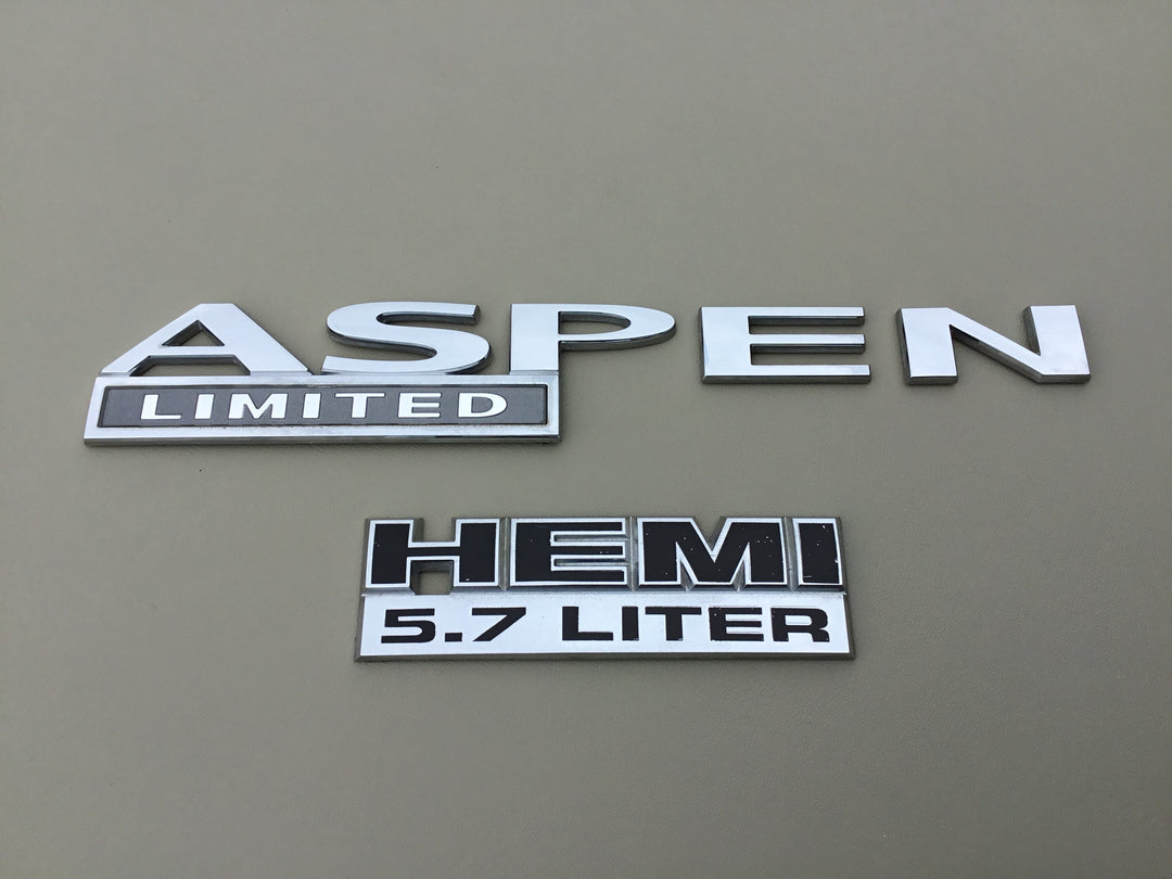 2007-2009 Chrysler Aspen Limited Hemi 5.7 Liter Tailgate Emblem Set