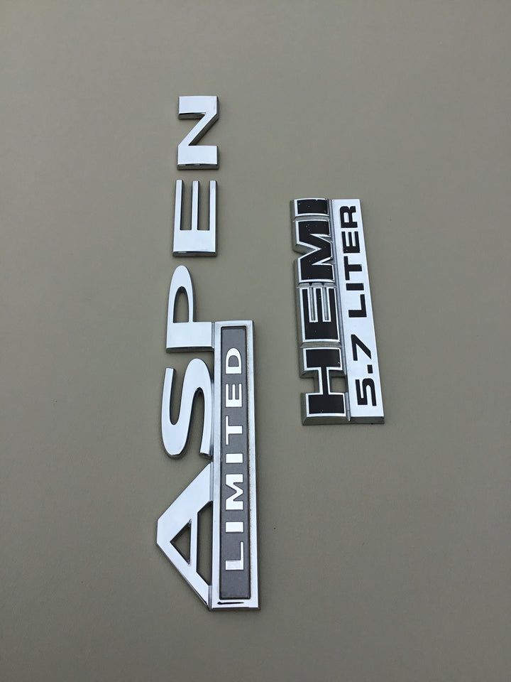 2007-2009 Chrysler Aspen Limited Hemi 5.7 Liter Tailgate Emblem Set