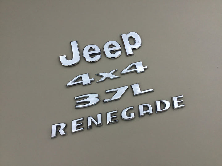 Jeep Liberty 4X4 3.7L Renegade Tailgate Emblem Set