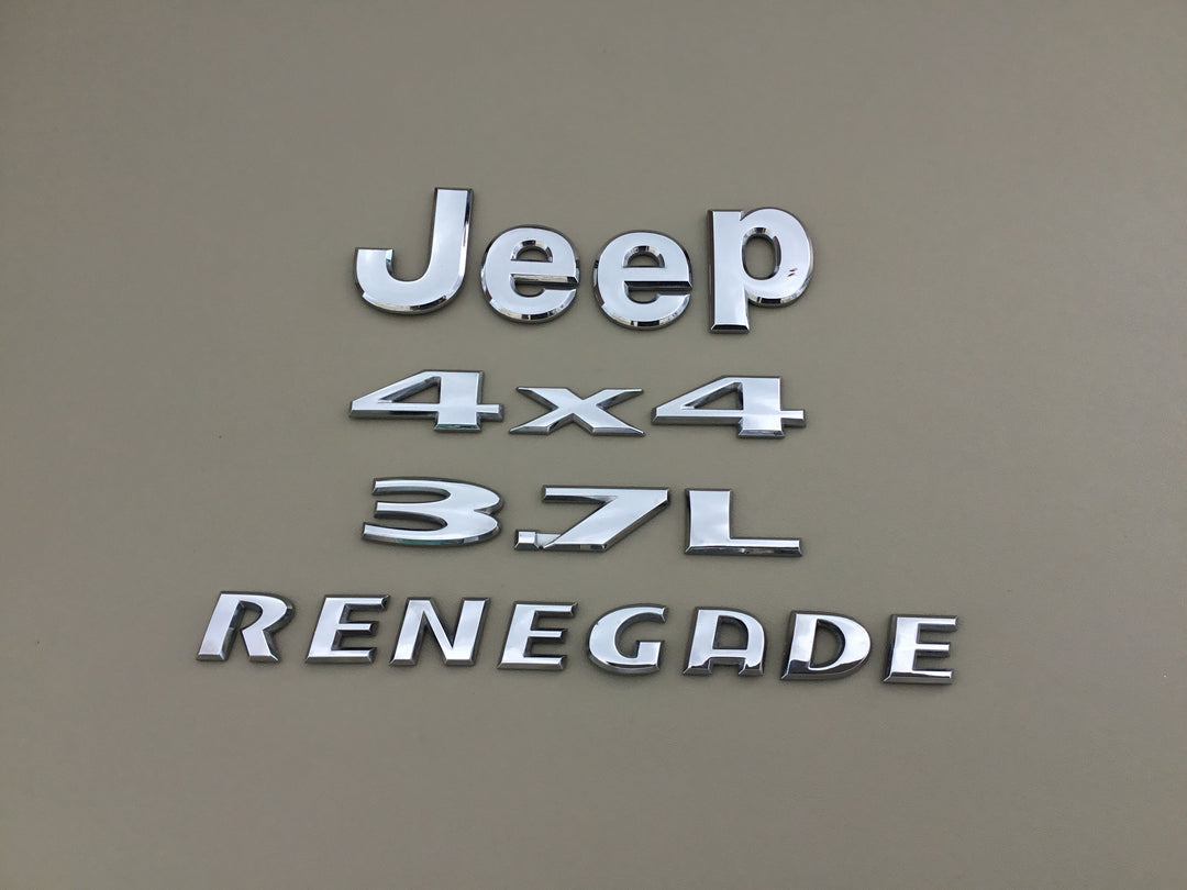 Jeep Liberty 4X4 3.7L Renegade Tailgate Emblem Set