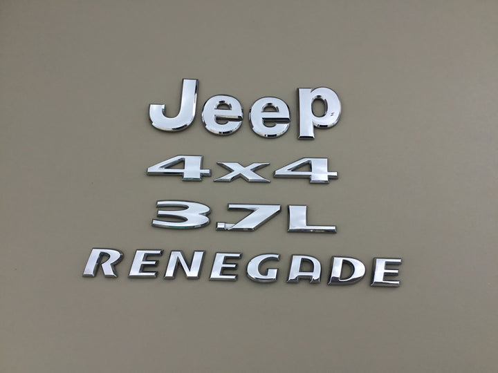 Jeep Liberty 4X4 3.7L Renegade Tailgate Emblem Set