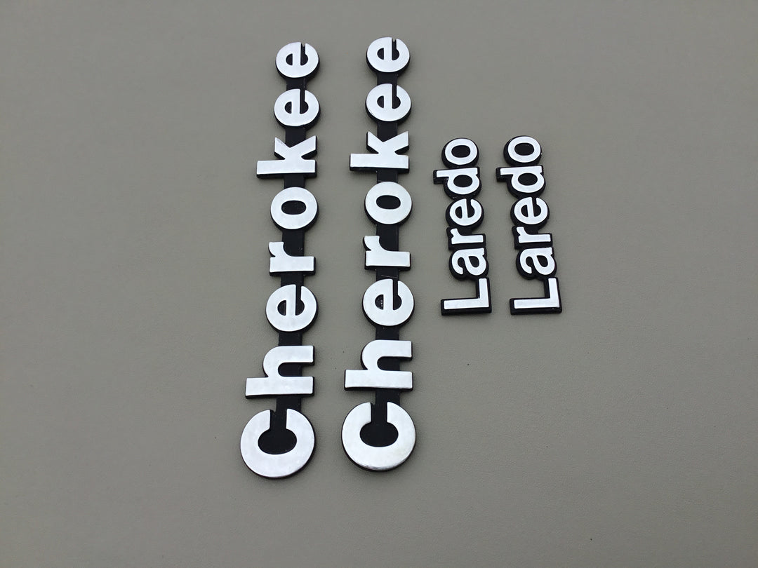 1984-1996 Jeep Cherokee Laredo Fender Emblem Set