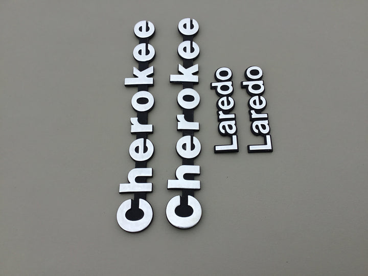 1984-1996 Jeep Cherokee Laredo Fender Emblem Set