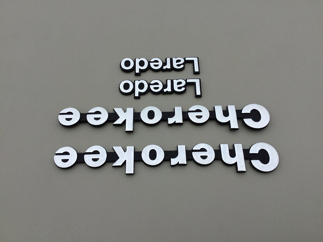 1984-1996 Jeep Cherokee Laredo Fender Emblem Set