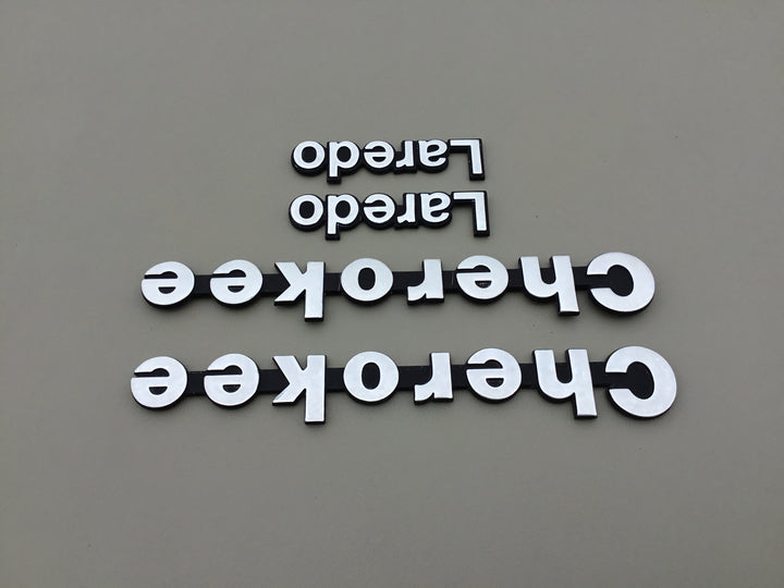 1984-1996 Jeep Cherokee Laredo Fender Emblem Set