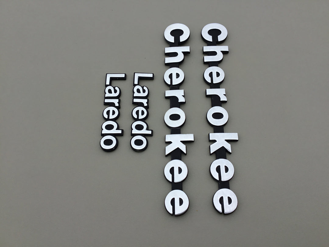 1984-1996 Jeep Cherokee Laredo Fender Emblem Set