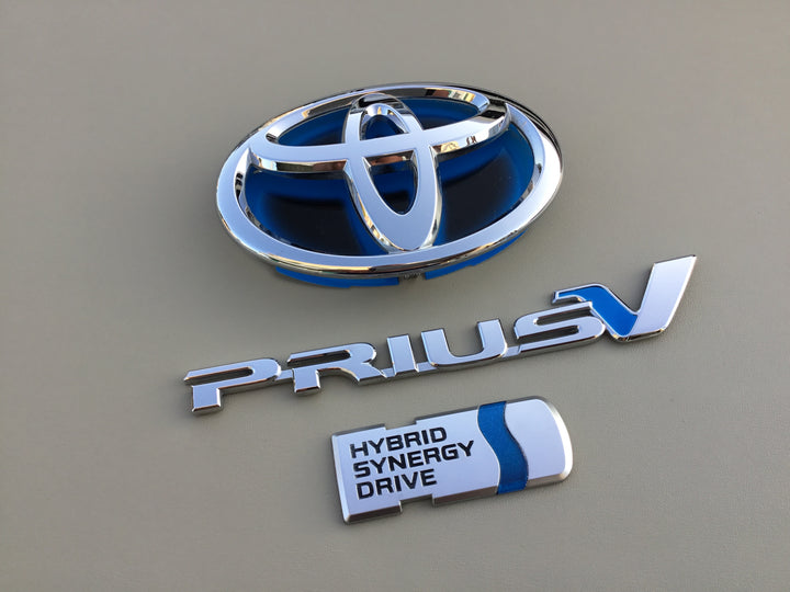 2012-2017 Toyota Prius V Hybrid Synergy Trunk Emblem Set