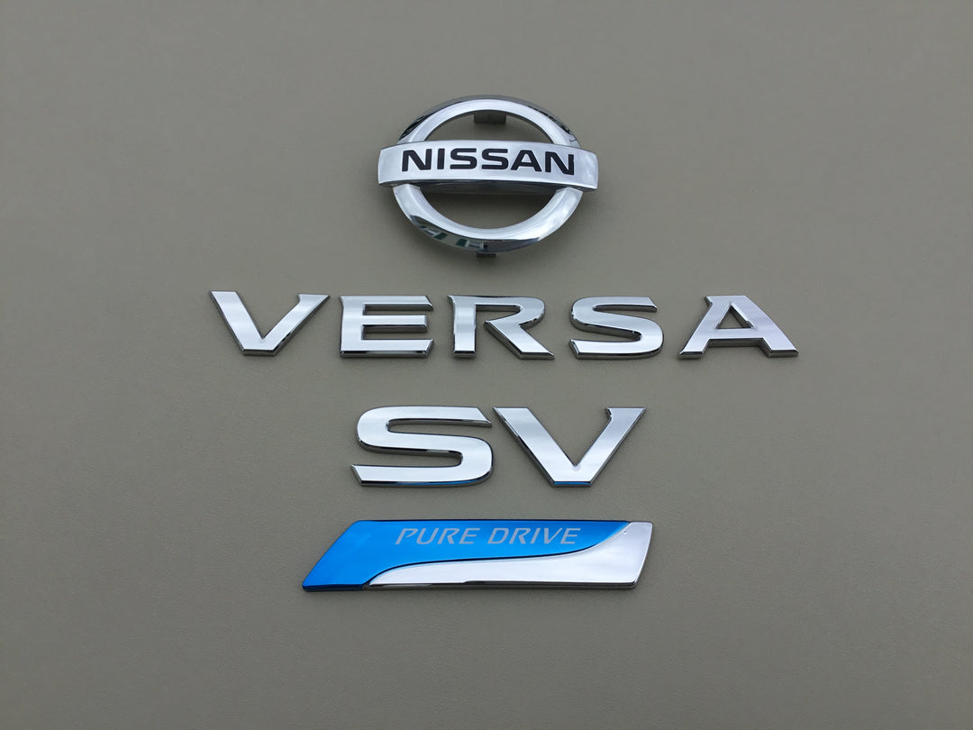 2012-2018 Nissan Versa SV Pure Drive Trunk Emblem Set