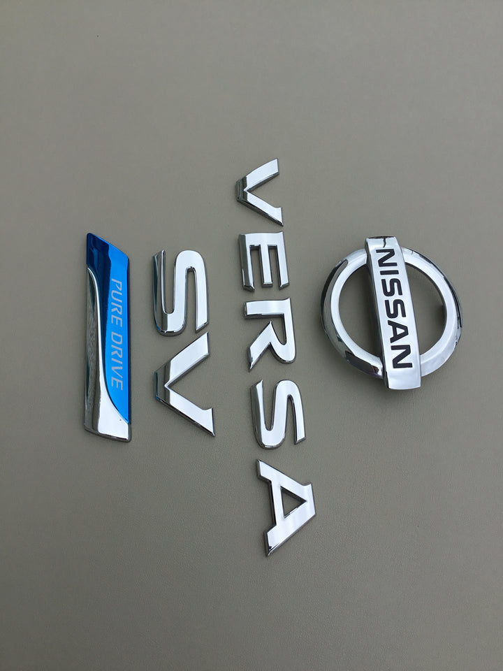 2012-2018 Nissan Versa SV Pure Drive Trunk Emblem Set