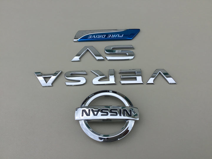 2012-2018 Nissan Versa SV Pure Drive Trunk Emblem Set