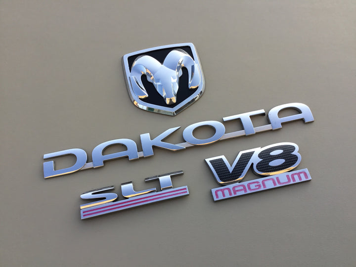 2005-2011 Dodge Dakota SLT V8 Magnum Tailgate Emblem Set