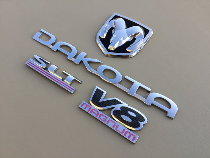 2005-2011 Dodge Dakota SLT V8 Magnum Tailgate Emblem Set