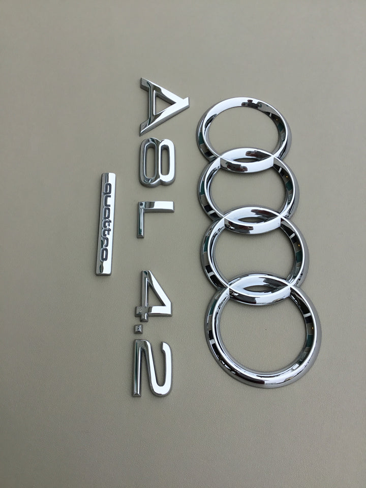 2004-2010 Audi A8 L .2 Quattro Trunk Emblem Set