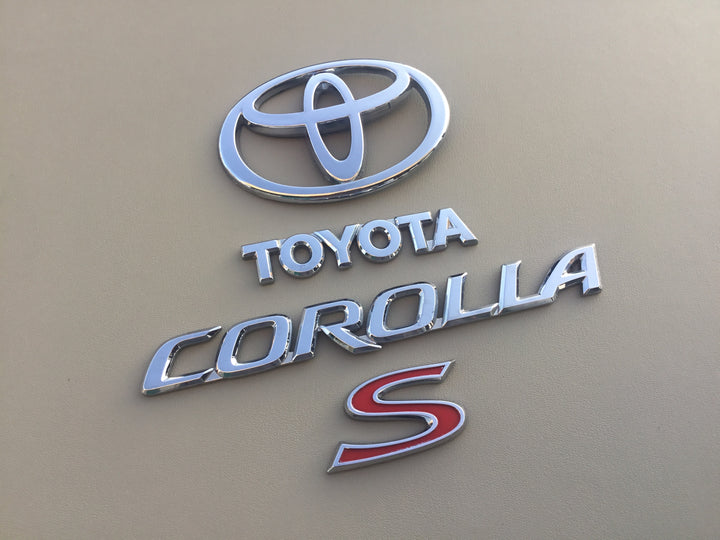 2003-2008 Toyota Corolla S Trunk Emblem Set