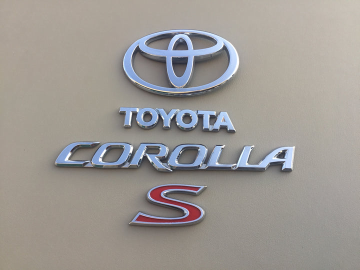 2003-2008 Toyota Corolla S Trunk Emblem Set