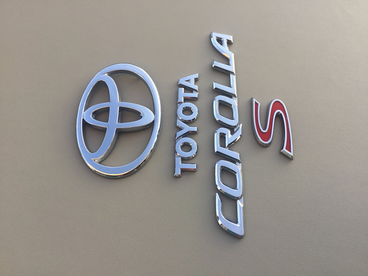 2003-2008 Toyota Corolla S Trunk Emblem Set