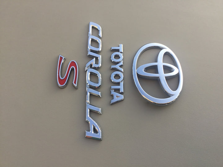 2003-2008 Toyota Corolla S Trunk Emblem Set