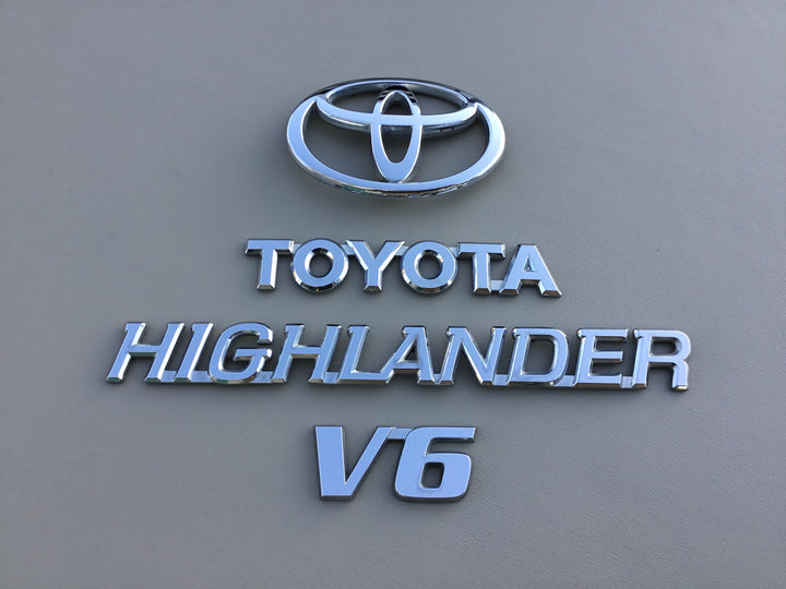 2001-2007 Toyota Highlander V6 Tailgate Emblem Set