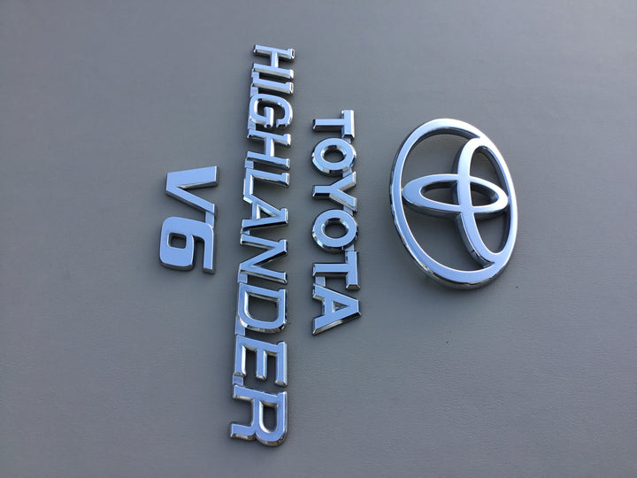 2001-2007 Toyota Highlander V6 Tailgate Emblem Set