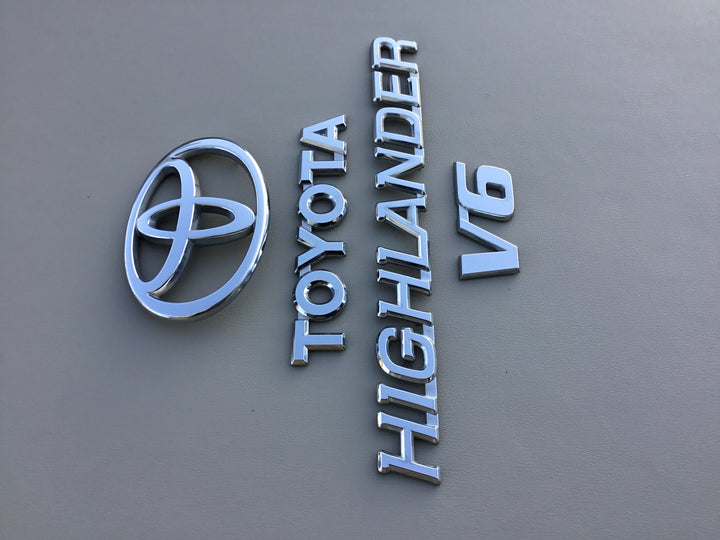 2001-2007 Toyota Highlander V6 Tailgate Emblem Set