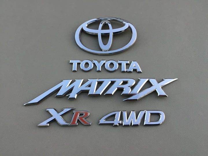 2003-2008 Toyota Matrix XR 4WD Tailgate Emblem Set