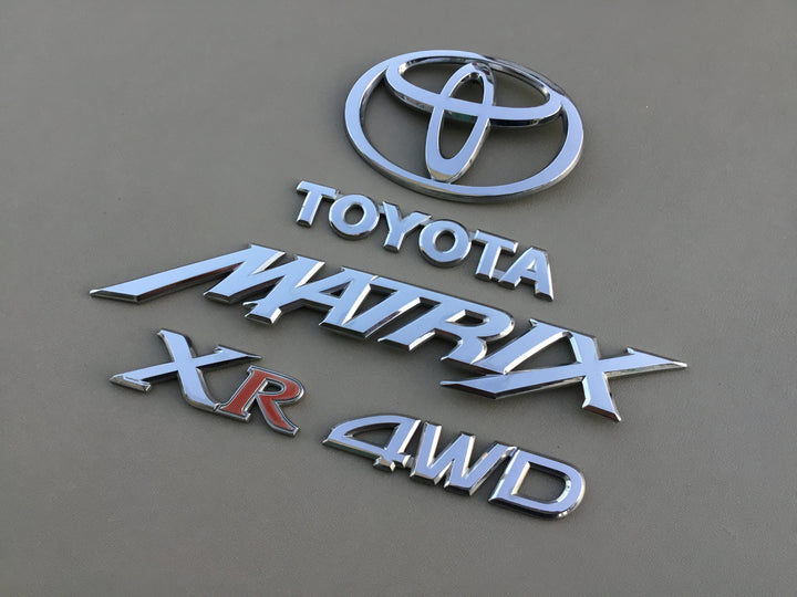 2003-2008 Toyota Matrix XR 4WD Tailgate Emblem Set