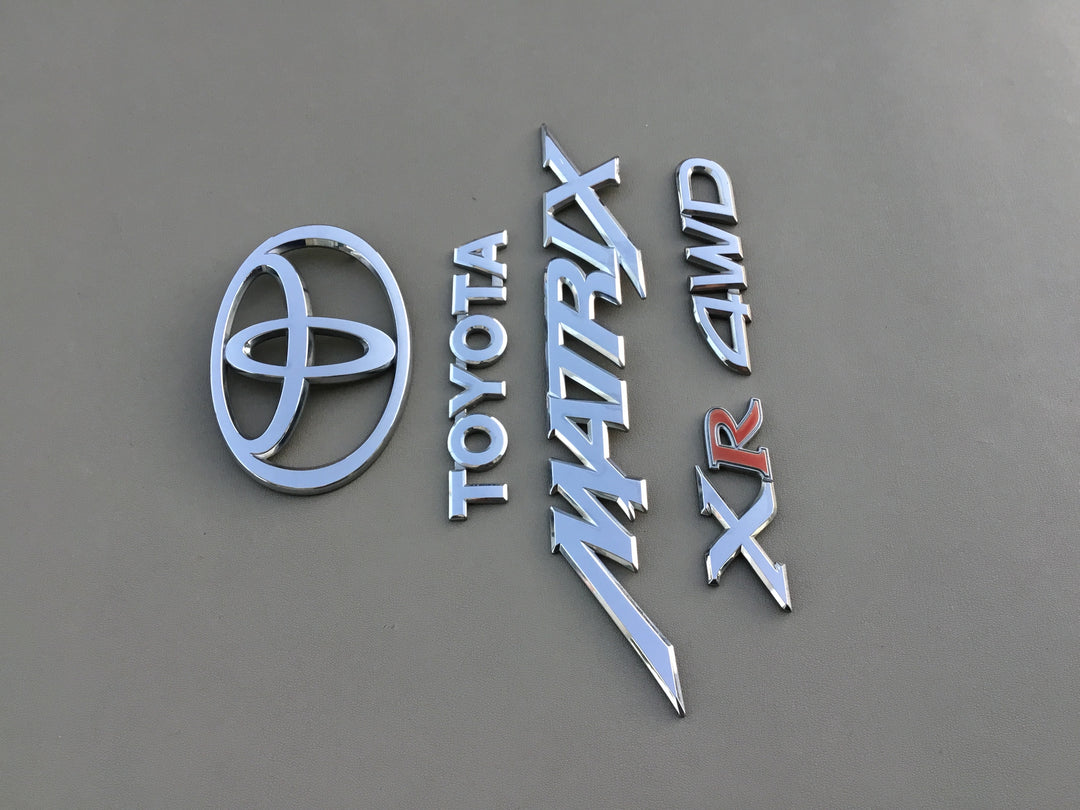 2003-2008 Toyota Matrix XR 4WD Tailgate Emblem Set