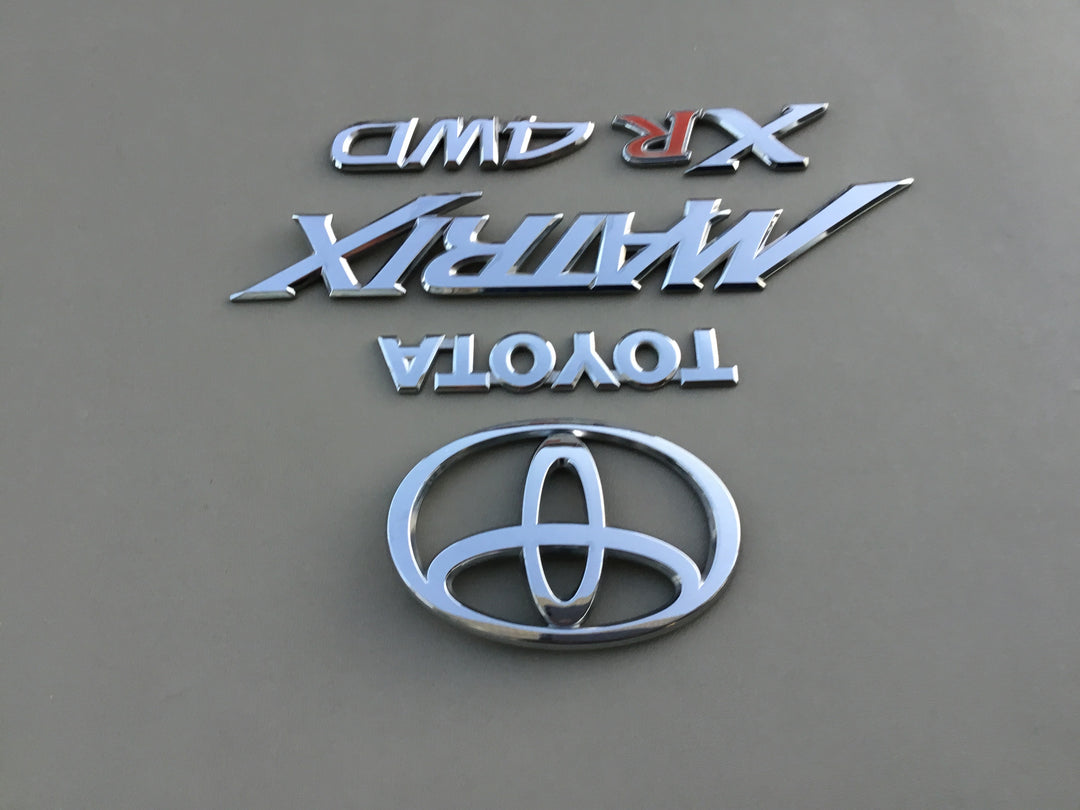 2003-2008 Toyota Matrix XR 4WD Tailgate Emblem Set