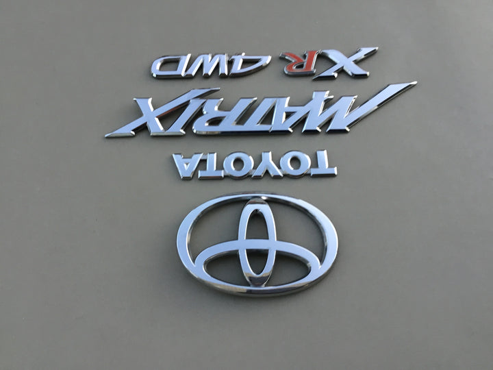 2003-2008 Toyota Matrix XR 4WD Tailgate Emblem Set