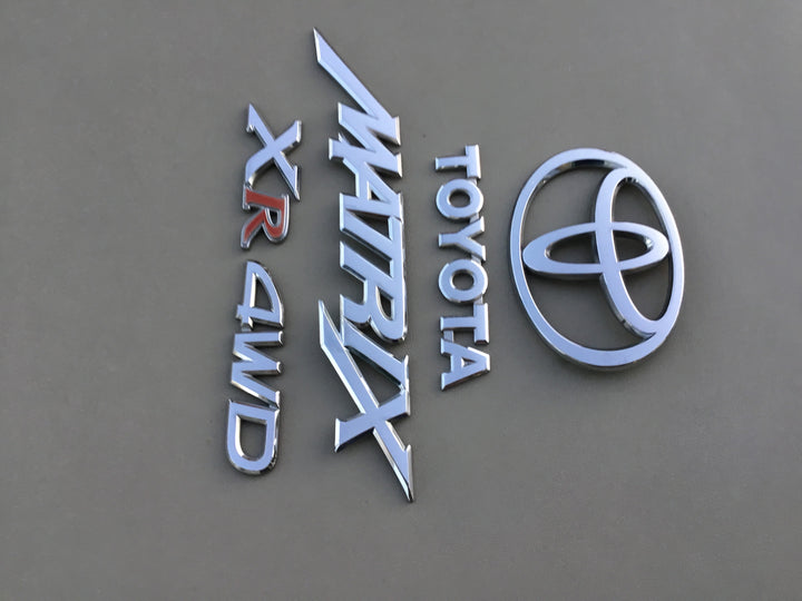 2003-2008 Toyota Matrix XR 4WD Tailgate Emblem Set
