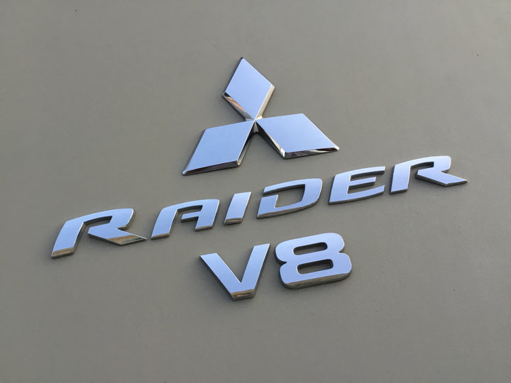 2006-2009 Mitsubishi Raider V8 Tailgate Emblem Set