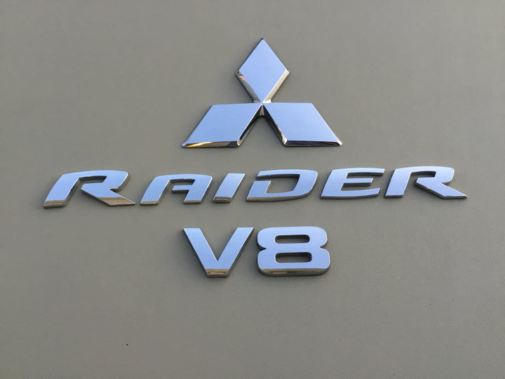 2006-2009 Mitsubishi Raider V8 Tailgate Emblem Set